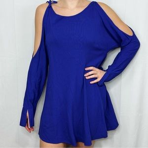 Free People Mini Dress Long Sleeve Boho Colorful Women’s Small Purple Summer